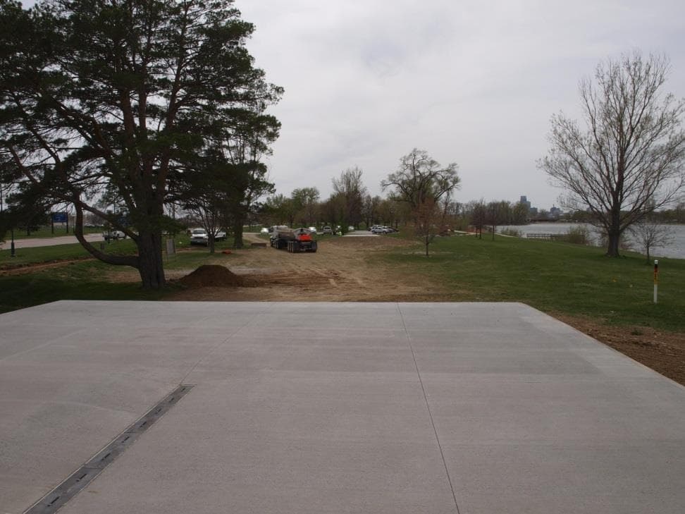 Construction of the concrete pads