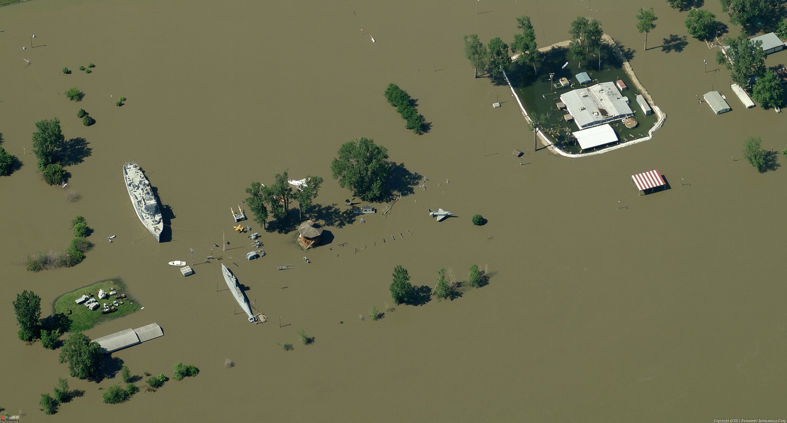 Freedom Park during the 2011 Missouri River Flood