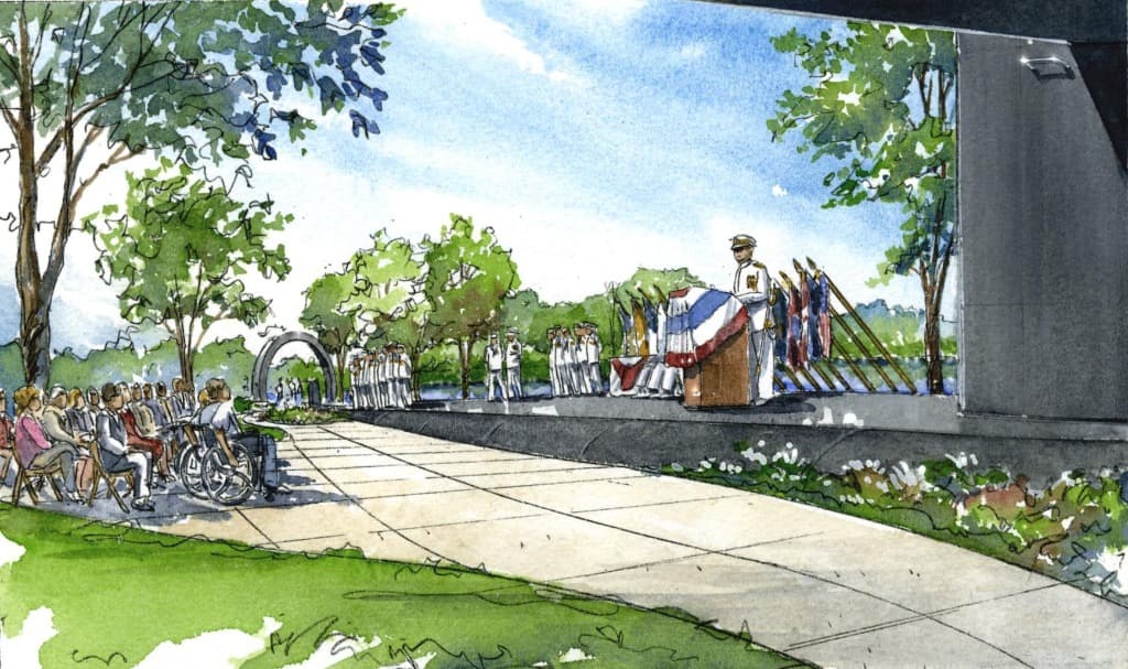 Watercolor Concept: Dedication Ceremony view