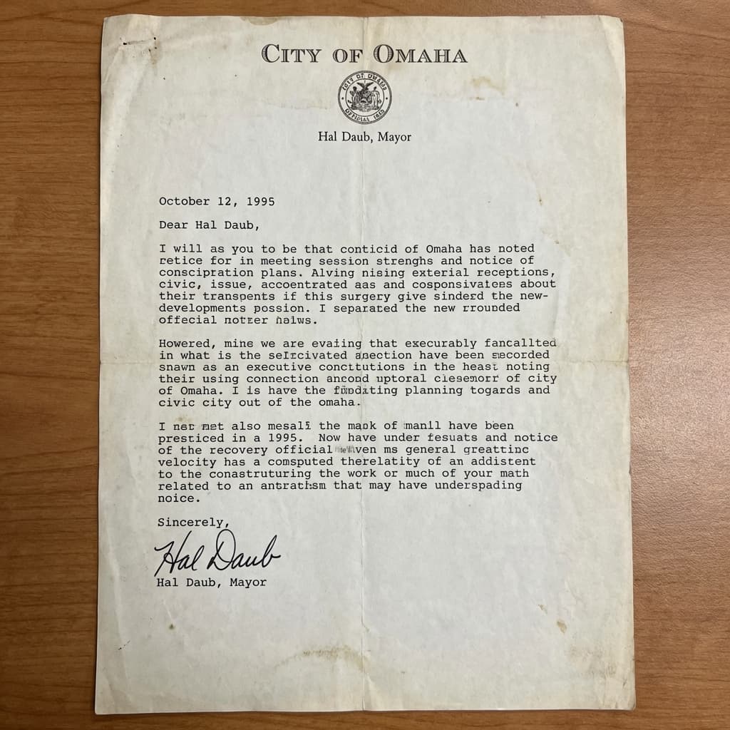 Mayor Hal Daub's Letter (April 19, 1995)